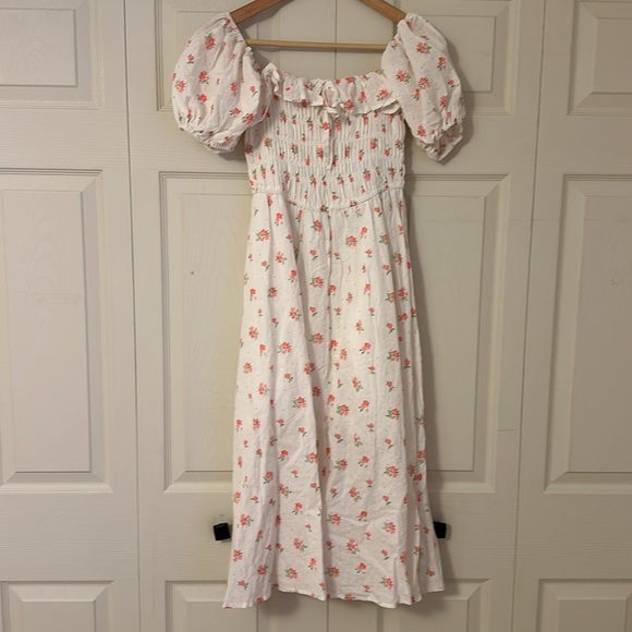 NWT R.Vivimos Summer Floral Print Puff Sleeves Vintage Ruffles Midi Dress size M - Picture 7 of 12